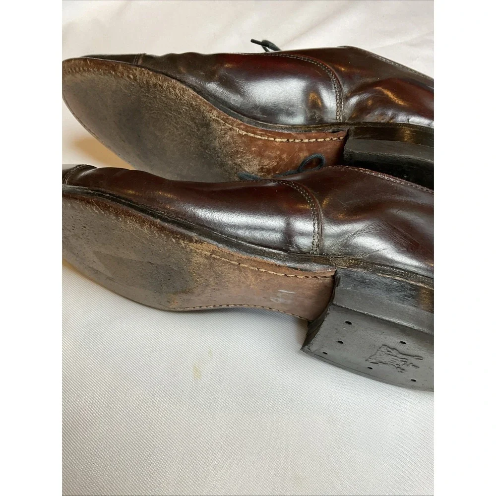 Walk-Over Cap Toe Oxfords Men's Size 8.5D  Burgundy Made In USA Model 8042E